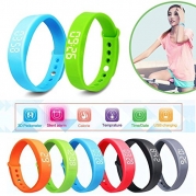 ELEGIANT Fashion W5 Pedometer Bracelet Wristband Step Calorie Counter Smart Watch Walking Distance with Sleep Monitor Temperature Time/date Function for Outdoor Sports Running Walking Body-building