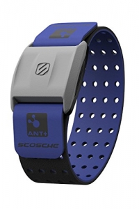 Scosche RHYTHM+ Heart Rate Monitor Armband - Blue - Optical Heart Rate Armband Monitor With Dual Band Radio ANT+ and Bluetooth Smart