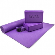 Sivan Health & Fitness 5-Piece Essentials Yoga Beginners Kit, Purple