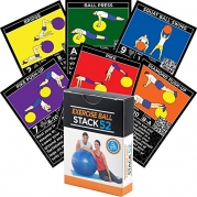 Exercise Ball Fitness Cards by Stack 52. Swiss Ball Workout Playing Card Game. Video Instructions Included. Bodyweight Training Program for Balance and Stability Balls. Get Fit at Home.