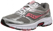 Saucony Women's Cohesion 8 Road Running Shoe, Silver/Grey/Coral, 6 M US