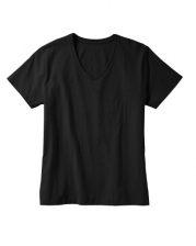 Hanes Women's Relax Fit Jersey V-Neck Tee 5.2 oz (Pack of 1) Size:Small Color:Black
