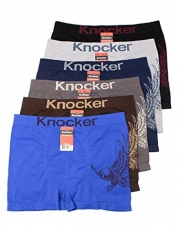6pk Men's Seamless Athletic Compression Boxer Briefs Shorts Underwear One Size