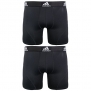adidas Men's Sport Performance Climalite Boxer Brief Underwear (2-Pack), Black, Small