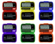 Ultrak 240 Step Counter Pedometer (Set of 12), Rainbow Colors
