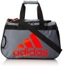 adidas Diablo Small Duffel Bag, Onix/Black/Solar Red, 11 x 18.5 x 10-Inch