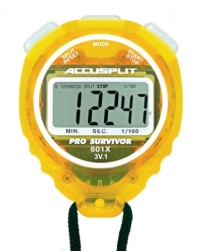 ACCUSPLIT Pro Survivor - A601X Stopwatch, Clock, Extra Large Display (Lemon)