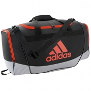 adidas Defender II Duffel Bag, Black/Grey/Bold Orange, Small