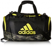 adidas Defender II Duffel Bag, Black/Cab Camouflage/Shock Yellow, Small