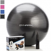 Exercise Ball with Pump, GYM QUALITY (Black, 75 centimeters) Fitness Ball by DynaPro Direct. More colors and sizes available aka Yoga Ball, Swiss Ball