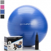 Exercise Ball with Pump, GYM QUALITY (Blue, 75 centimeters) Fitness Ball by DynaPro Direct. More colors and sizes available aka Yoga Ball, Swiss Ball