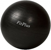 Exercise Ball, FitPlus Premium EXTRA THICK Yoga Ball '2 Year Warranty' - Swiss Ball Includes Foot Pump. Anti-Burst - Slip Resistant! 55cm, 65cm, 75cm, 85cm Size Fitness Balls Available. (BLACK, 75 CM)