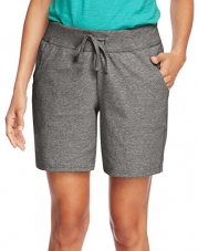 Hanes Women's Jersey Short, Charcoal Heather, Small