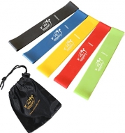 #1 Best Resistance Bands - 5 Loop Fitness Bands Set - Exercise Resistance Loop Bands - Exercise Bands For Legs And Arms - Physical Therapy Bands - Online Videos - Free Ebook - Lifetime Guarantee