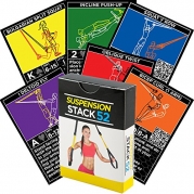 Suspension Exercise Cards by Stack 52. For TRX, Woss, and Ritfit Trainer Straps. Suspended Bodyweight Resistance Workout Game. Video Instructions Included. Fun at Home Fitness Training Program.