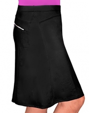 Kosher Casual Women's To The Knee Length Running Skirt With Built In Shorts Small Black