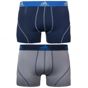 adidas Men's Sport Performance Climalite Trunk Underwear (2-Pack), Night Indigo/Light Onyx, Small