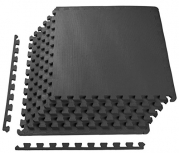 BalanceFrom Puzzle Exercise Mat with High Quality EVA Foam Interlocking Tiles, Black