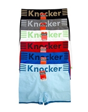 Men's Seamless Boxer Brief Stretchable Underwear 6-pcs Set, Assorted Colors