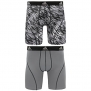 adidas Men's Sport Performance Climalite 9-Inch Midway Underwear (2-Pack), Black Draven/Grey/Black, Small/Waist Size 28-30
