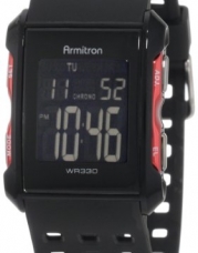 Armitron Men's 408177RED Chronograph Black and Red Digital Sport Watch