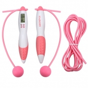 Calorie Counter Jump Ropes Showpin® Fitness Sport Skipping Ropes, Digital Counting Ropes,alarm reminder,weight setting, save space, great for Sports, Healthcare, Competition, Promotion, Students(PINK)