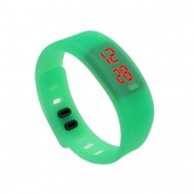 Kingfansion Mens Womens Rubber LED Watch Date Sports Bracelet Digital Wrist Watch (Green)