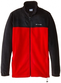Columbia Men's Big & Tall Steens Mountain Full Zip 2.0 Fleece Jacket, Black/Bright Red, Large/Tall