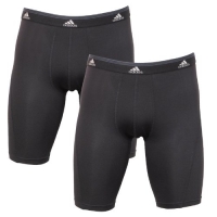 adidas Men's Sport Performance Climalite 9-Inch Midway Underwear (Pack of 2), Black/Black, Medium